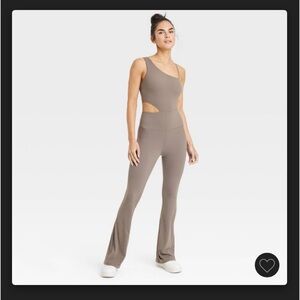 Womens asymmetrical flare bodysuit by the joy lab in dark grey NWT